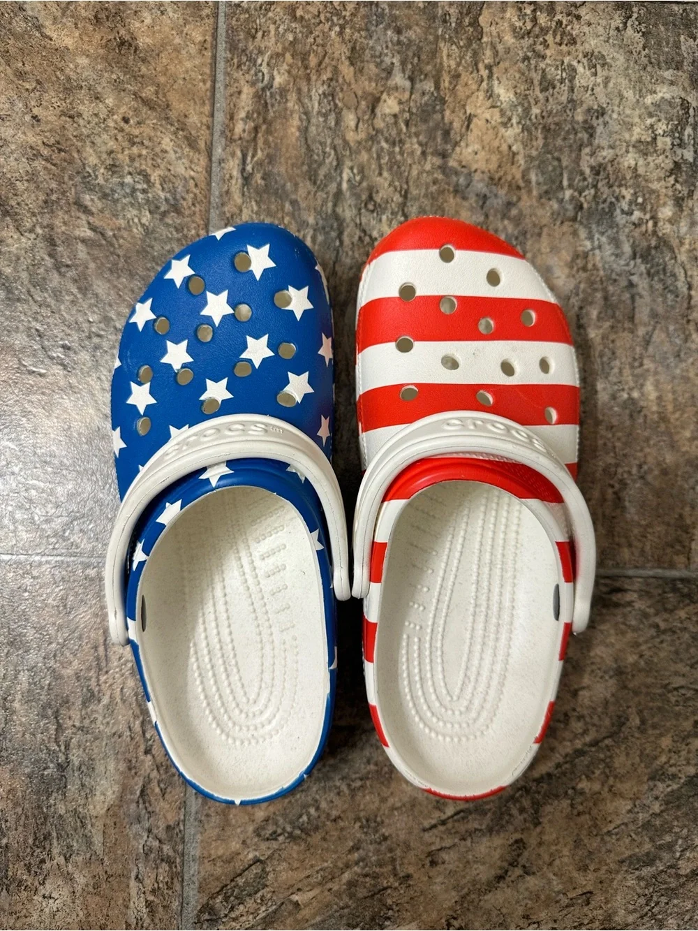 CROCS Classic Clog - Red, White & Blue Flag Design